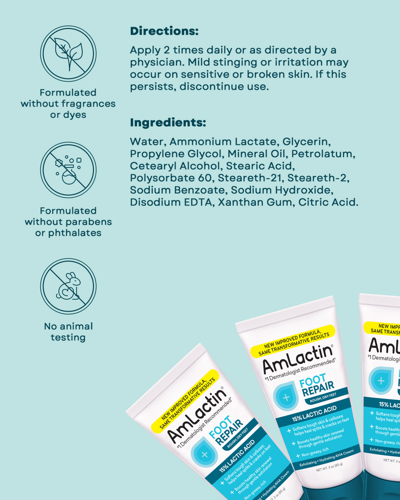 Foot Repair Cream with 15% Lactic Acid AHA