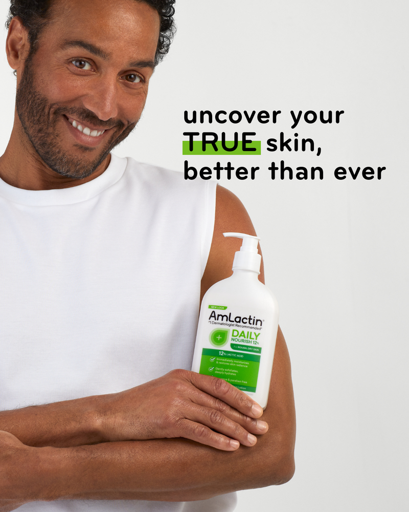 Uncover your true skin, better than ever with AmLactin Daily 12% Lotion