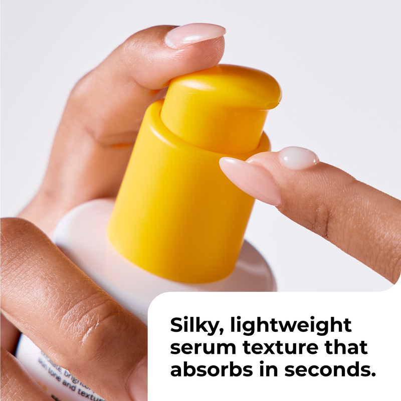 Bright & Smooth Serum has a silky, lightweight serum texture that abosrbs in seconds