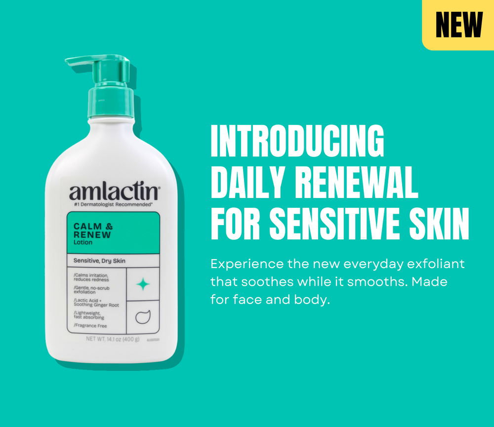 Introducing: Daily renewal for sensitive skin. Experience the new everyday exfoliant that soothes while it smooths. Made for face and body.